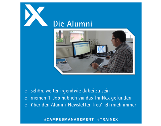 Alumni-Ansicht im Campus-Management-System TraiNex