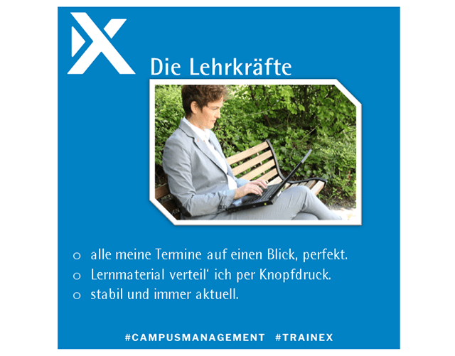 Lehrenden-Ansicht im Campus-Management-System TraiNex