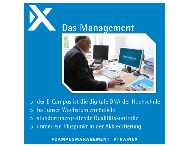 Management-Ansicht im Campus-Management-System TraiNex